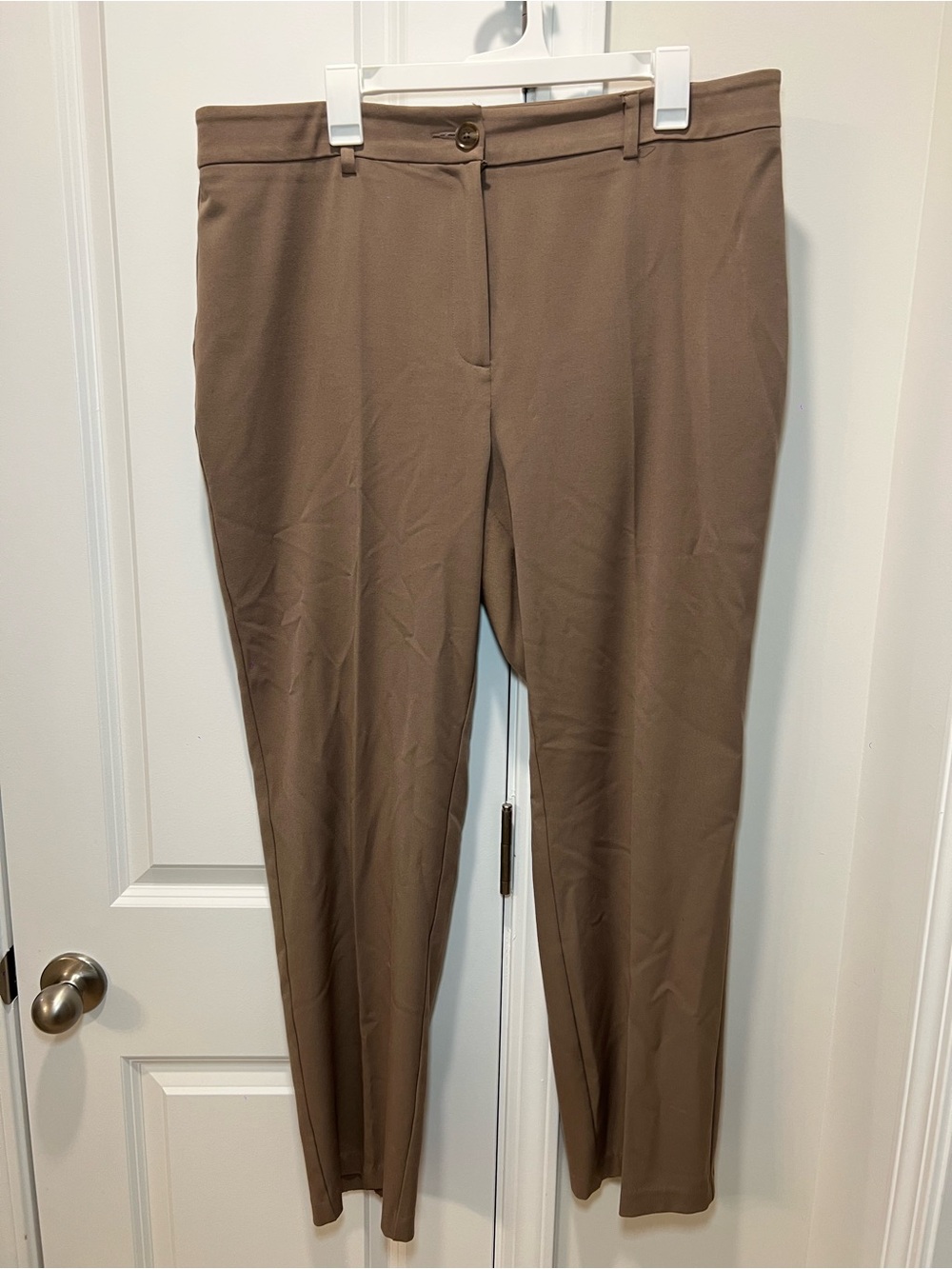 Rafaella Taupe Straight-Leg Stretch Trousers